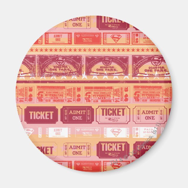 Aimant Supergirl Ticket Motif Orange (Devant)
