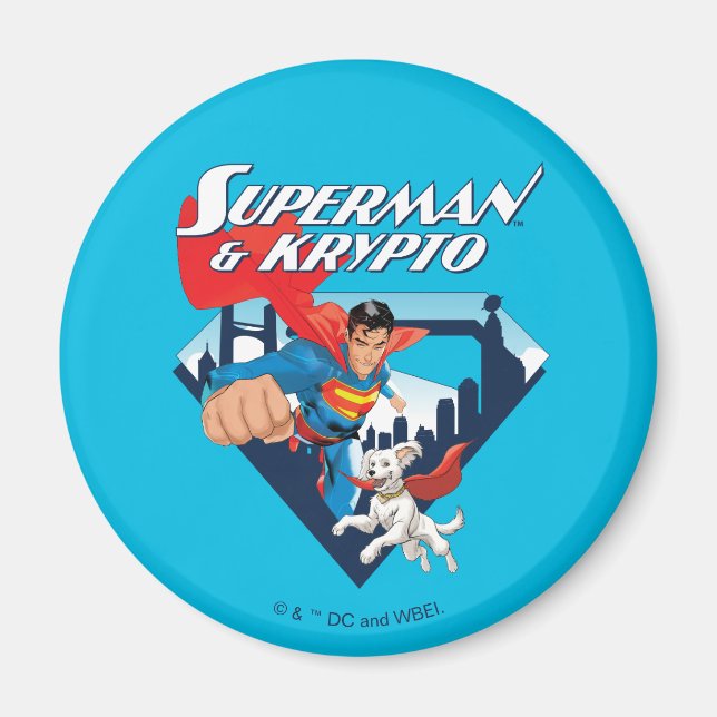 Aimant Superman & Krypto Soar (Devant)
