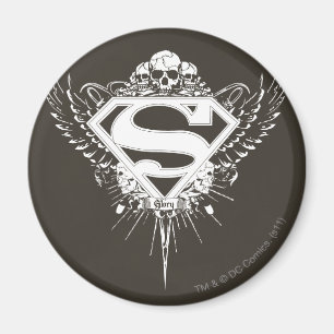 Aimant Superman Stylisé   Logo de l'Arrière - plan Brown 