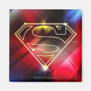 Aimant Superman Stylisé  Logo du plan jaune brillant