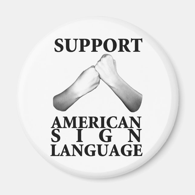 Aimant Support American Sign Language (retour) (Devant)