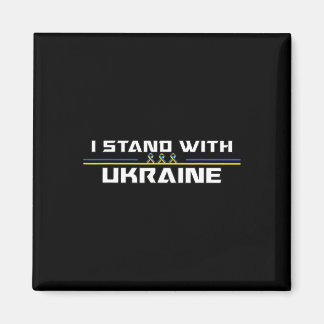 Aimant Support I Stand With Ukraine American Ukrainian Fl