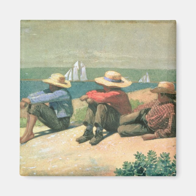 Aimant Sur la plage, 1875 (w/c) (Devant)
