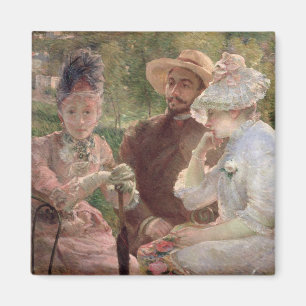 Aimant Sur la terrasse chez Sevres, 1880 (huile sur la