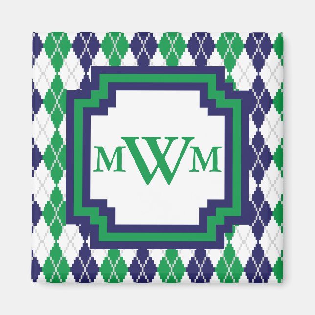 Aimant Sur l'aimant du Jacquard vert (Devant)