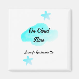 Aimant Sur un nuage neuf nuages pastel bleu étoile bachel