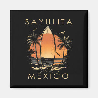 Aimant Surfboarder Sayulita Mexico Beach Surfing Surfer V
