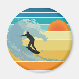 Aimant Surfer Dude Sunset Vintage