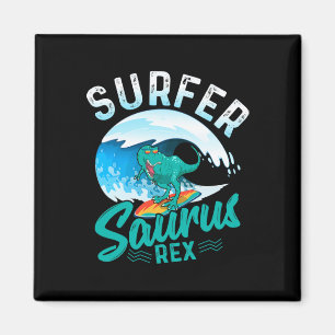 Aimant Surfeur Saurus Rex Dinosaure de surf Dino Surfe