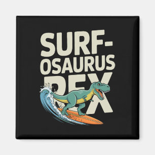 Aimant Surfosaurus Rex Dinosaure de surf drôle 