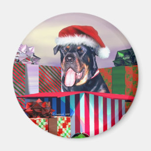 Aimant Surprise de Noël Rottweiler
