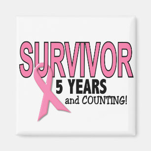 Aimant SURVIVANT DU CANCER DU SEIN 5 ans & comptage