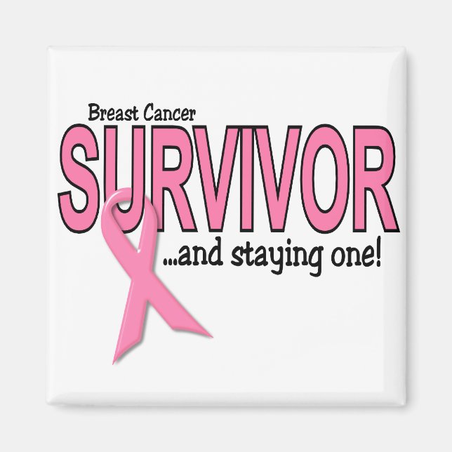 Aimant SURVIVANT DU CANCER DU SEIN Et Restant Un (Devant)