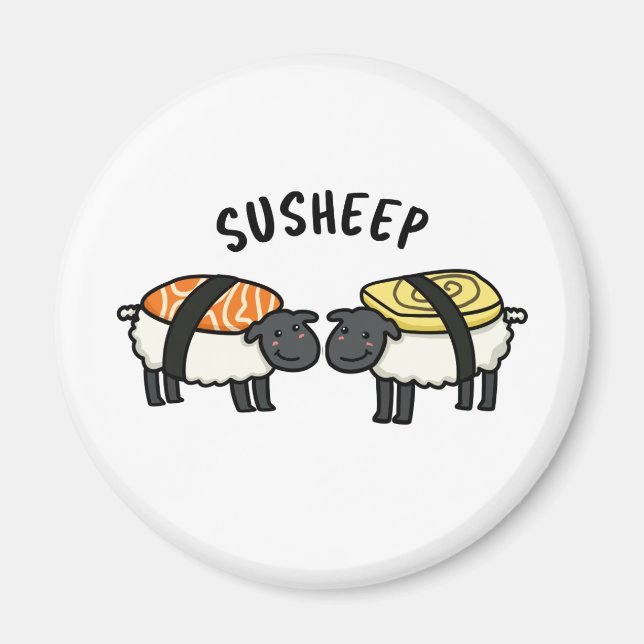 Aimant Susheep Funky Sushi Sheep Pun (Devant)