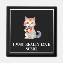 Sushi coloré "J'aime vraiment les sushis" Chat