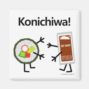 Aimant Sushi et sauce de soja - Konichiwa !