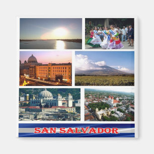 Aimant SV - El Salvador - Collage en mosaïque