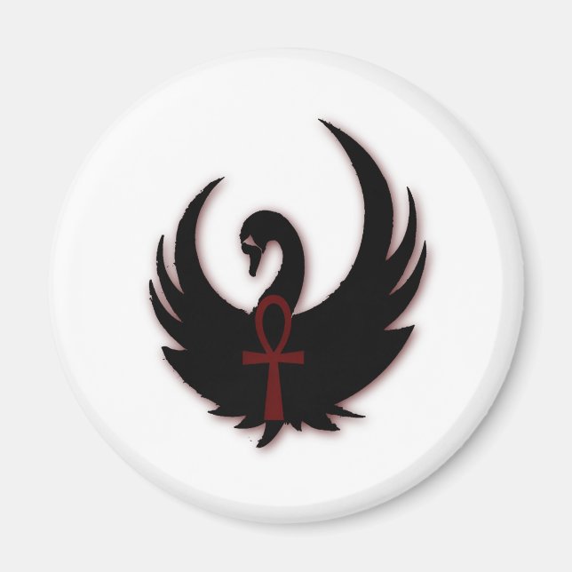 Aimant Swan noir avec Ankh (Devant)