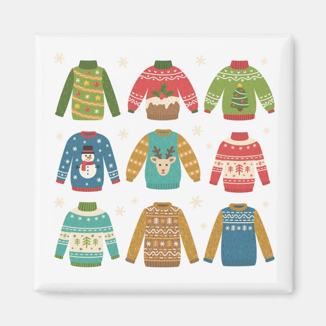 Aimant Sweaters moches de Noël (Devant)