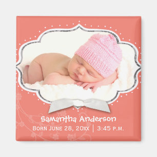 Aimant Sweet Baby Girl Photo Faire-part de naissance