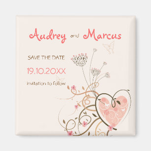 Aimant Sweet Rose Coeur Et Papillon Fils Économisez Date