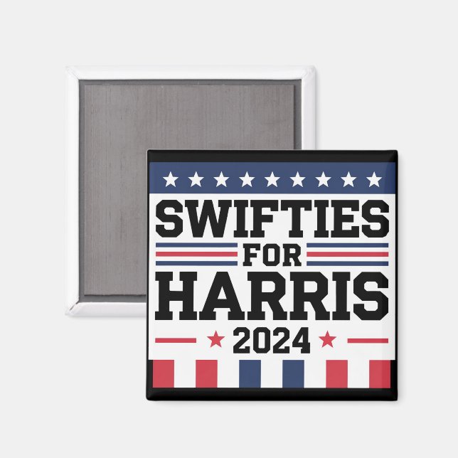 Aimant Swifties for Kamala Harris 2024 Vote Support (Recto/Verso)