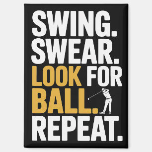 Aimant Swing Jurer Chercher La Balle Répéter Golf Golfeur