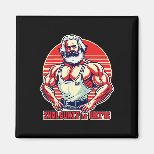 Aimant Swoleunists Unite Funny Communist Gym Bodybuilder (Devant)