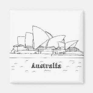 Aimant Sydney Australie Vacances Dessin Vacances Art Tra