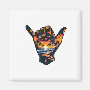 Aimant SYMBOLE À LA MAIN Aloha Surf de surf Vacances d'ét