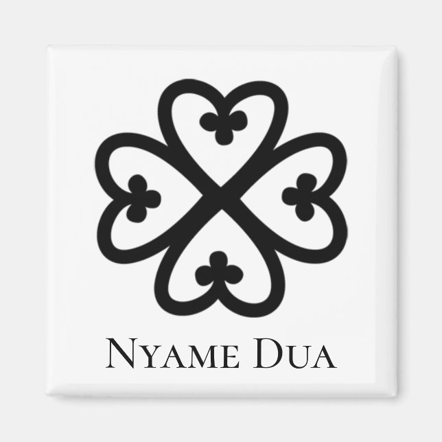 Aimant Symbole Adinkra NYAME DUA Pouvoir & Protection de  (Devant)