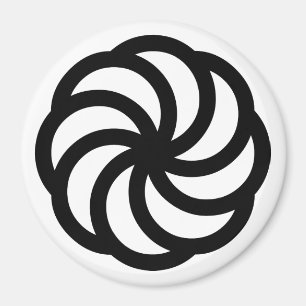 Aimant Symbole arménien noir d'éternité sur le blanc
