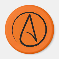Symbole athée : noir sur orange