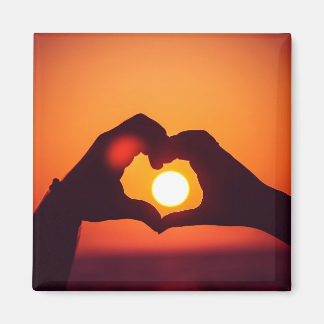 Aimant Symbole coeur des mains Amour (Devant)