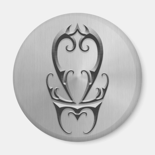Aimant Symbole de bibliothèque en acier inoxydable (Devant)