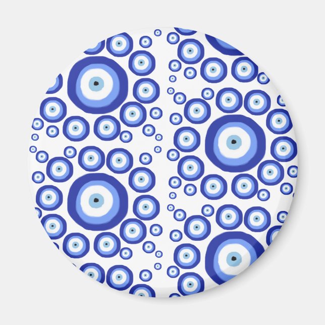 Aimant Symbole de bonne chance de l'oeil grec Motif (Devant)
