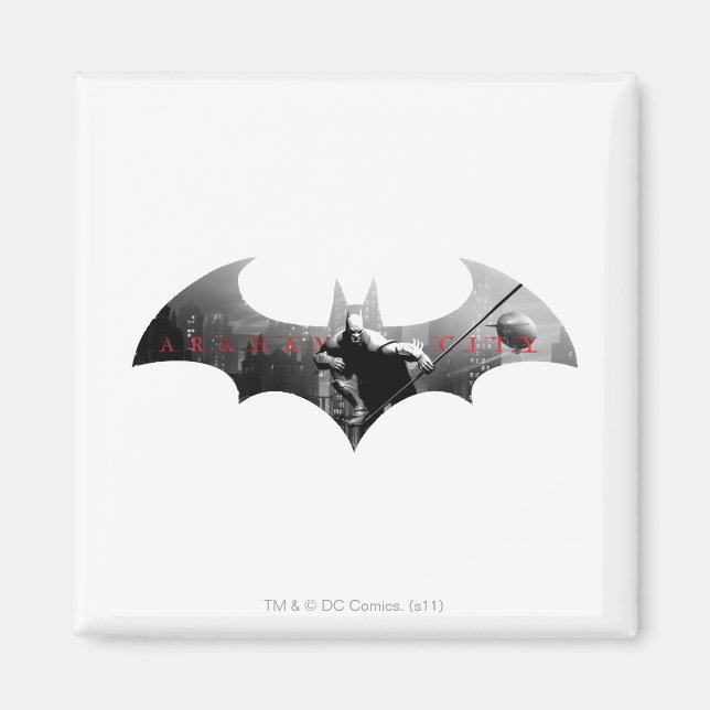 Aimant Symbole de chauve-souris de la ville d'Arkham (Devant)