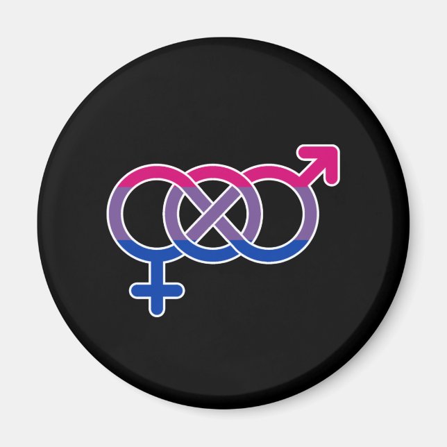 Aimant Symbole de genre bisexuel (Devant)