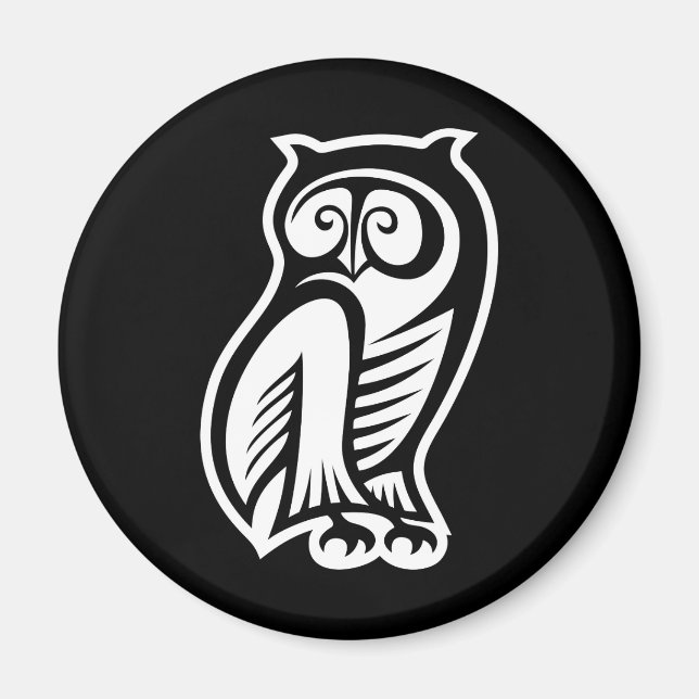Aimant Symbole de hibou blanc (Devant)