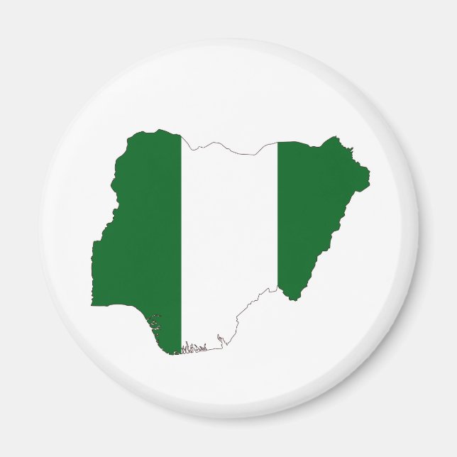 Aimant symbole de la carte du drapeau du pays nigeria (Devant)