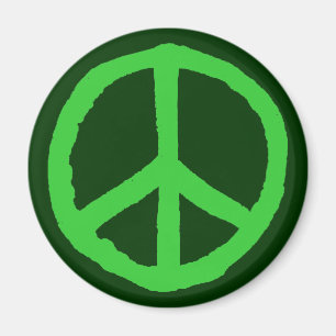 Aimant Symbole de la Paix Brute - Nuances de Vert