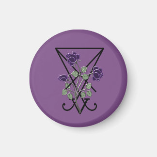 Aimant Symbole de Lucifer Rose violet Occulte gothique