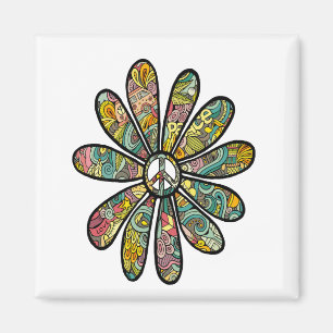 Aimant SYMBOLE DE PAIX DE FLEXION Hippie Trippie