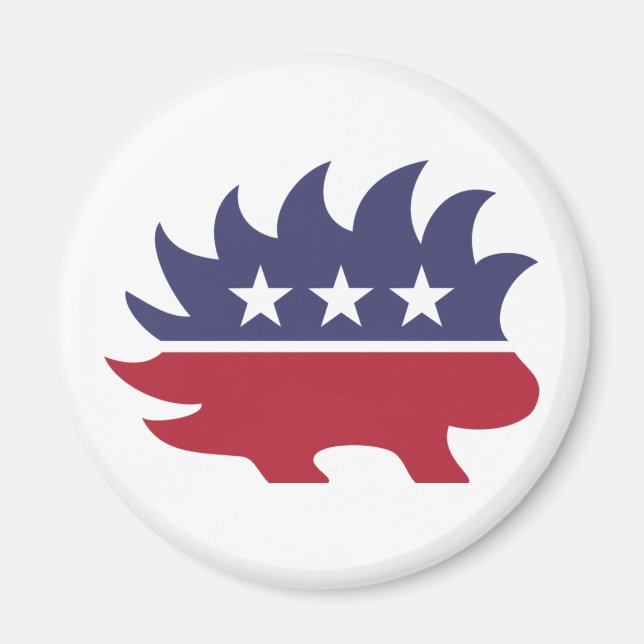 Aimant Symbole de Porcupine du Parti Libertarien (Devant)