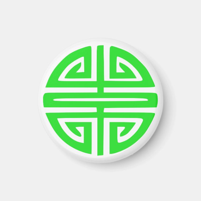 Aimant symbole de prospérité chinois vert (Devant)