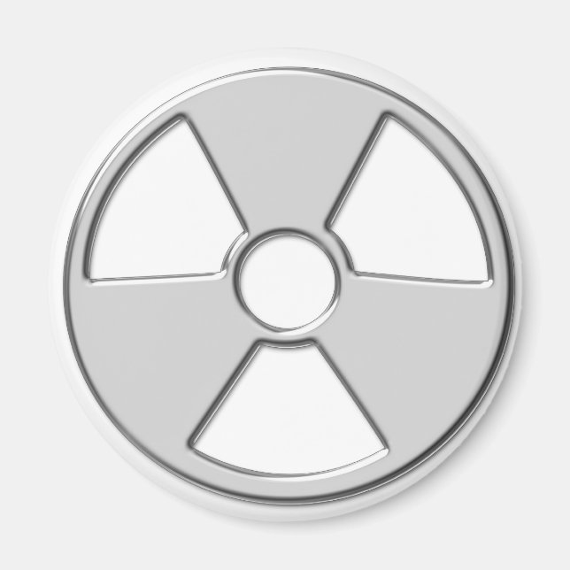 Aimant Symbole de rayonnement radioactif métallique cool (Devant)
