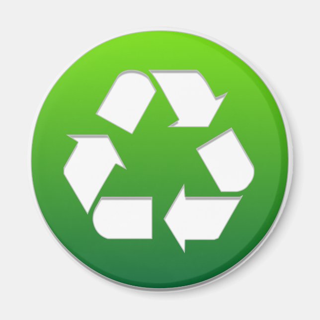 Aimant Symbole de recyclage vert (Devant)