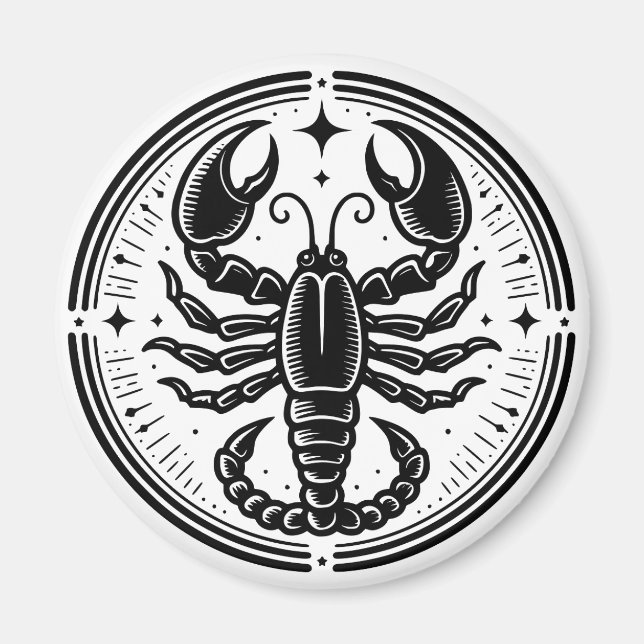 Aimant Symbole de scorpion du signe Horoscope (Devant)
