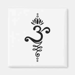 Aimant Symbole de yoga mantra Om Fleur de lotus Ornement