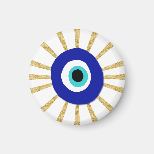 Aimant Symbole des yeux mal sur le Sunburst Or (Devant)